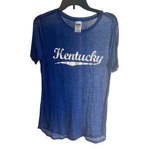 PINK Victoria's Secret Women XS Graphic T-Shirt Mesh Y2K Summer Logo Feminine